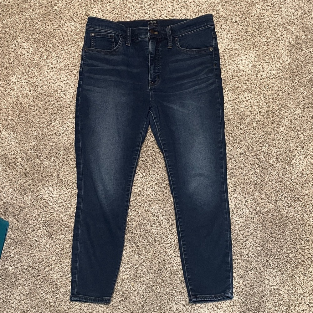J. Crew High-Rise Skinny Jeans in Medium Blue